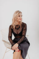 Melns Tilla tops Black Dots