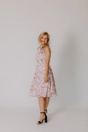 Dress Beige with pink Feathers