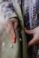 Backpack Khaki Leaves