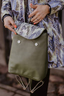 Backpack Khaki Leaves