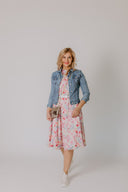 Dress Beige with pink Feathers