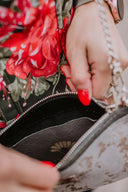 Clutch bag Grey Suede