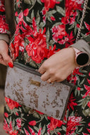 Clutch bag Grey Suede