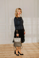 Backpack Grey Suede, grey-silver 