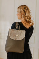 Backpack Grey Suede, grey-silver 