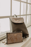 Backpack Grey Suede, grey-silver 