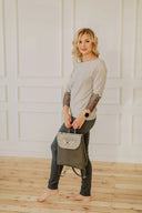 Backpack Grey Suede, grey-silver 