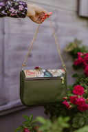 Rokas soma - Baguette tipa Khaki Flowers