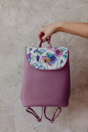 Backpack Purple Pansies