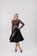 Black Tulle Top Black Dots