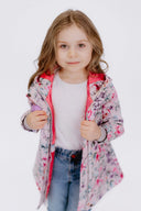 Girls' Softshell Coat Pink Spring Meadow