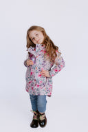 Girls' Softshell Coat Pink Spring Meadow