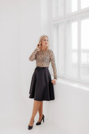 Beige Tulle Top Black Dots