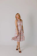 Dress Beige with pink Feathers