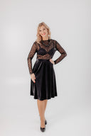 Black Tulle Top Black Dots