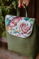 Backpack Khaki Roses