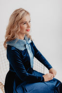 Velvet Dress Bella Navy