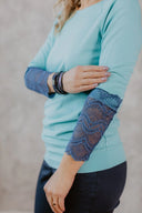 Top Mint with Grey Blue Lace