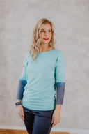 Top Mint with Grey Blue Lace