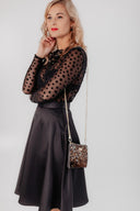 Black Tulle Top Black Dots