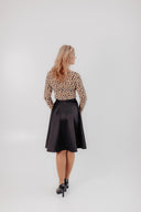 Beige Tulle Top Black Dots