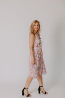 Dress Beige with pink Feathers