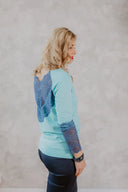Top Mint with Grey Blue Lace