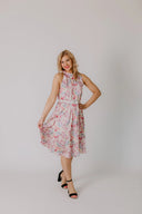 Dress Beige with pink Feathers