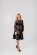 Black Tulle Top Black Dots