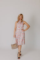 Dress Beige with pink Feathers