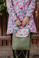 Backpack Khaki Roses