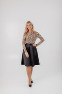 Beige Tulle Top Black Dots