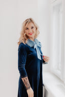 Velvet Dress Beta Navy Blue