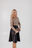 Beige Tulle Top Black Dots