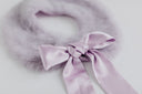 Natural fur collar, light purple