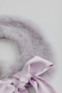 Natural fur collar, light purple