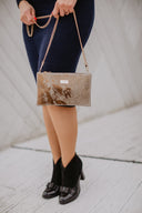 Clutch bag Gold Pony