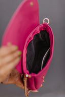 Handbag baguette type Fuschia Peonies