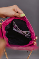 Handbag baguette type Fuschia Peonies