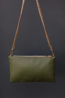Clutch bag Khaki Leaves