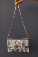 Clutch bag Khaki Leaves