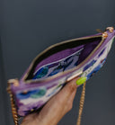 Clutch bag Purple Pansy