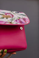 Handbag baguette type Fuschia Peonies