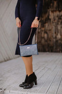 Clutch bag Sky Blue Suede